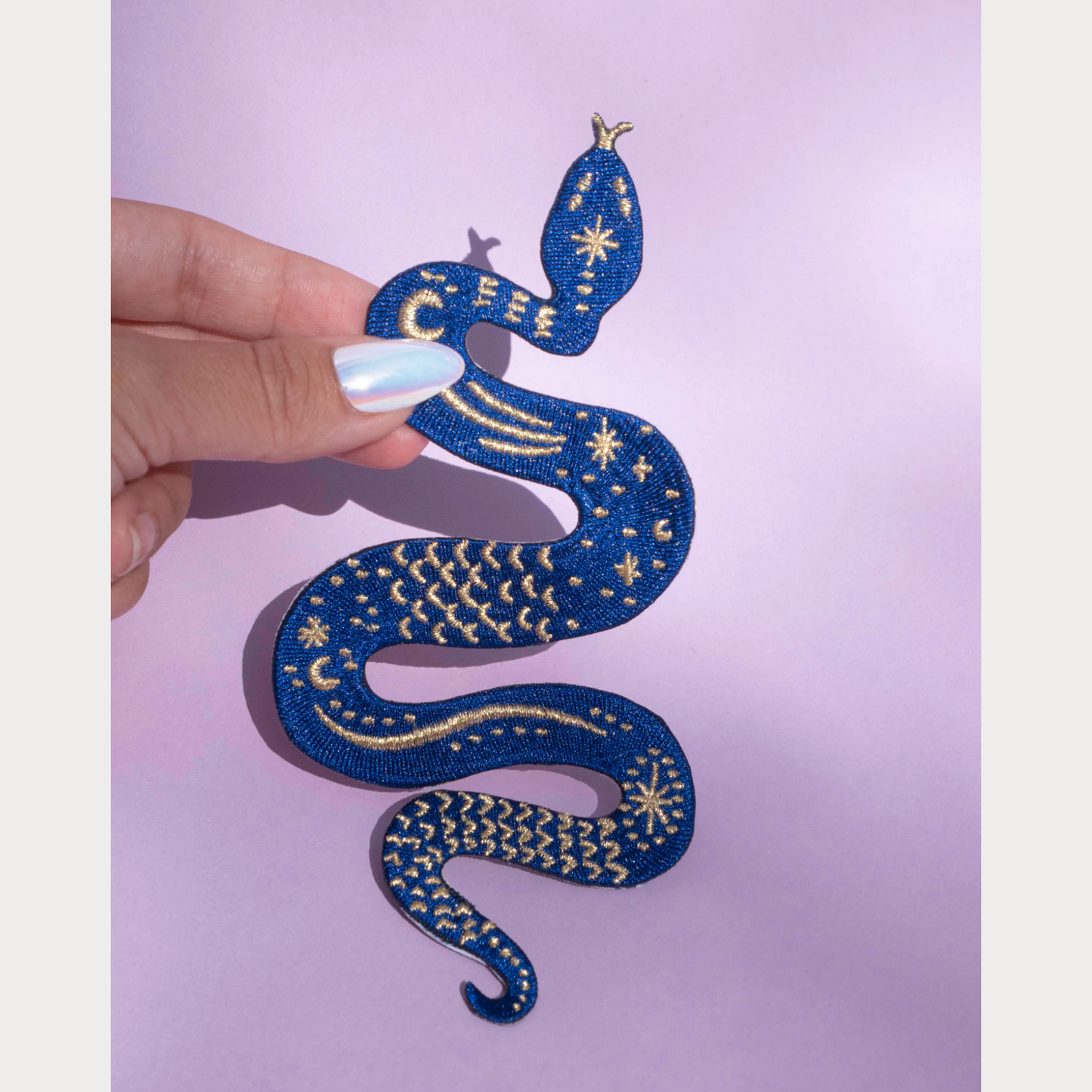 Blue & Gold Serpent Patch hecates light cottagecore metaphysical occult magic witchcraft tarot oracle cards witch tools