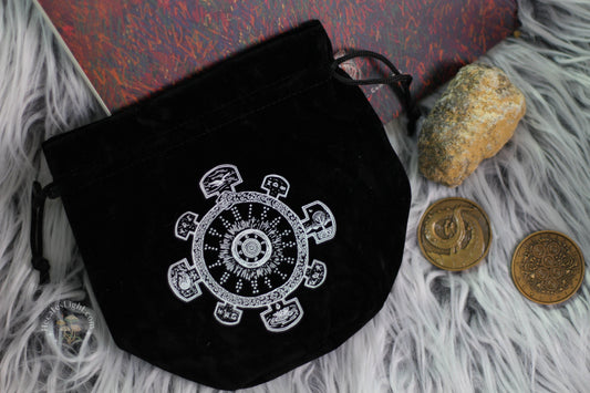 Geomantic Visions Satchel James R. Eads bag, black, calgary, canada, cloth, drawstring, geomancy, geomantic, sac, satchel, velvet Geomantic Visions Satchel James R. Eads bag, black, calgary, canada, cloth, drawstring, geomancy, geomantic, sac, satchel, velvet metaphysical occult supplies witchy hecateslight.com witchcraft cottagecore witch gifts metaphysical occult supplies witchy hecateslight.com witchcraft cottagecore witch gifts