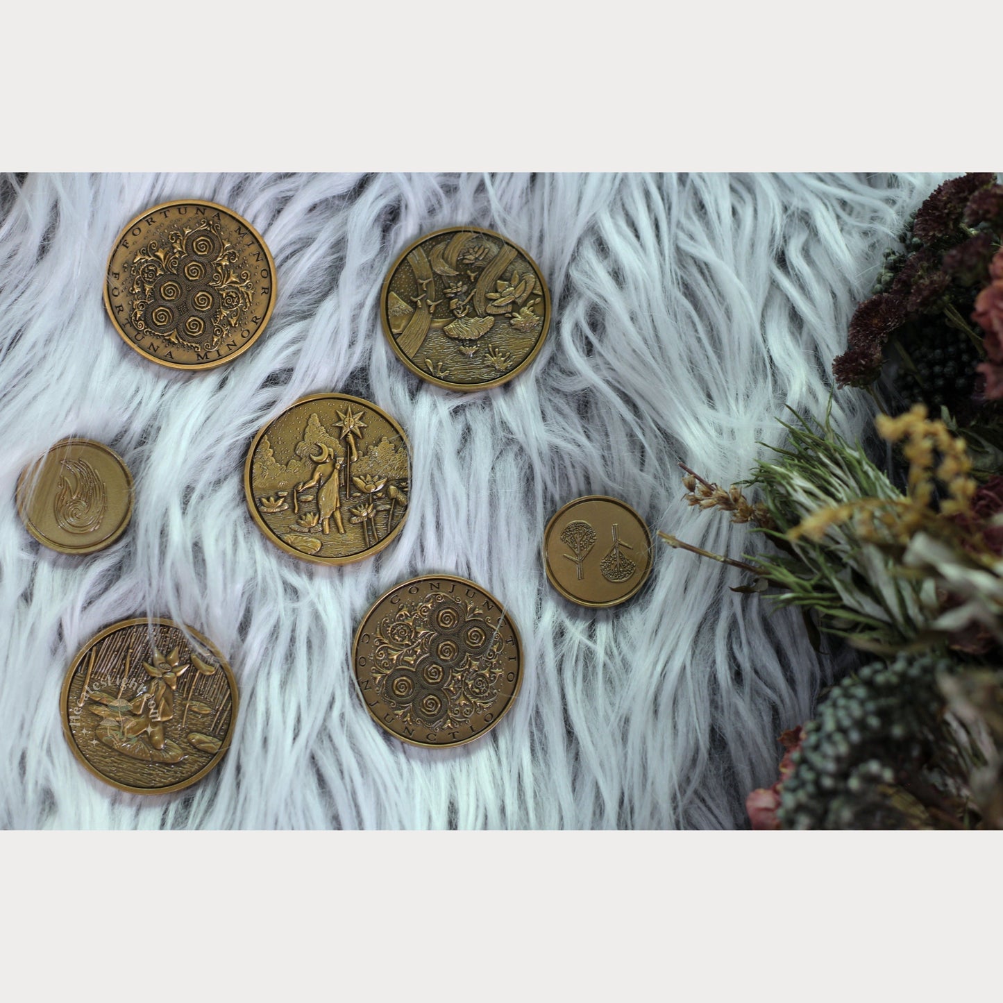 Geomantic Visions Set of 20 Coins James R. Eads calgary, canada, coin, coins, divination, divination tool, geomancy, gold, set Geomantic Visions Set of 20 Coins James R. Eads calgary, canada, coin, coins, divination, divination tool, geomancy, gold, set metaphysical occult supplies witchy hecateslight.com witchcraft cottagecore witch gifts metaphysical occult supplies witchy hecateslight.com witchcraft cottagecore witch gifts