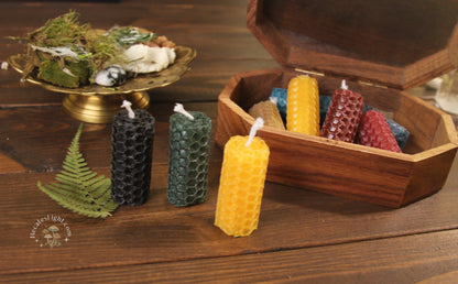Mini Beeswax Candles - Complete Spell Set Hecate's Light altar beeswax candle, chime, mini, mini candles, spell set Mini Beeswax Candles - Complete Spell Set Hecate's Light altar beeswax candle, chime, mini, mini candles, spell set metaphysical occult supplies witchy hecateslight.com witchcraft cottagecore witch gifts metaphysical occult supplies witchy hecateslight.com witchcraft cottagecore witch gifts
