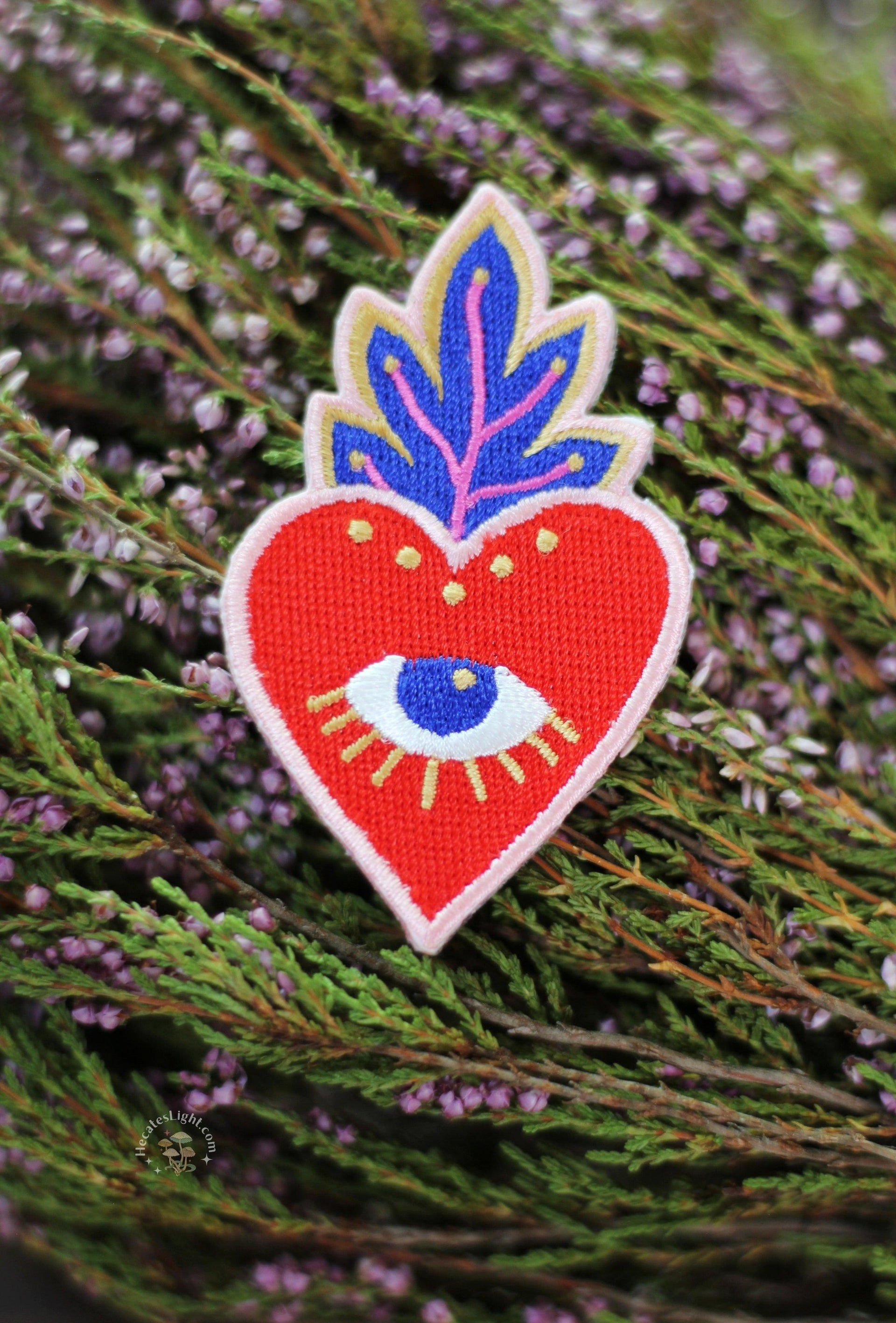 Heart Patch Beads Embroidered Iron on Applique Embellishment 