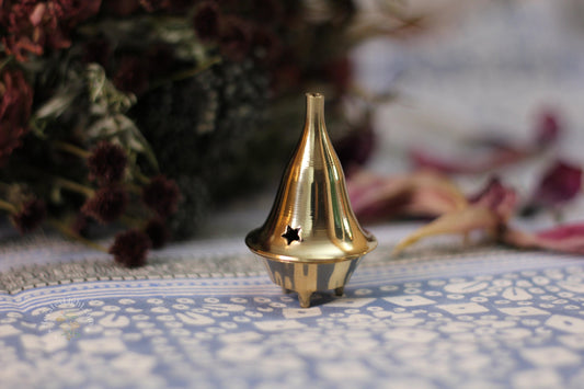 Small Brass Incense Cone/Stick Burner Hecate's Light brass, burner, cone, cones, incense, stick Small Brass Incense Cone/Stick Burner Hecate's Light brass, burner, cone, cones, incense, stick metaphysical occult supplies witchy hecateslight.com witchcraft cottagecore witch gifts metaphysical occult supplies witchy hecateslight.com witchcraft cottagecore witch gifts