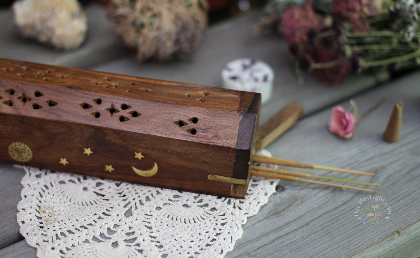 Wood Burner Coffin Incense Box | Sun, Moon and Stars Hecate's Light incense, incense burner, moon, stars, wood Wood Burner Coffin Incense Box | Sun, Moon and Stars Hecate's Light incense, incense burner, moon, stars, wood metaphysical occult supplies witchy hecateslight.com witchcraft cottagecore witch gifts metaphysical occult supplies witchy hecateslight.com witchcraft cottagecore witch gifts